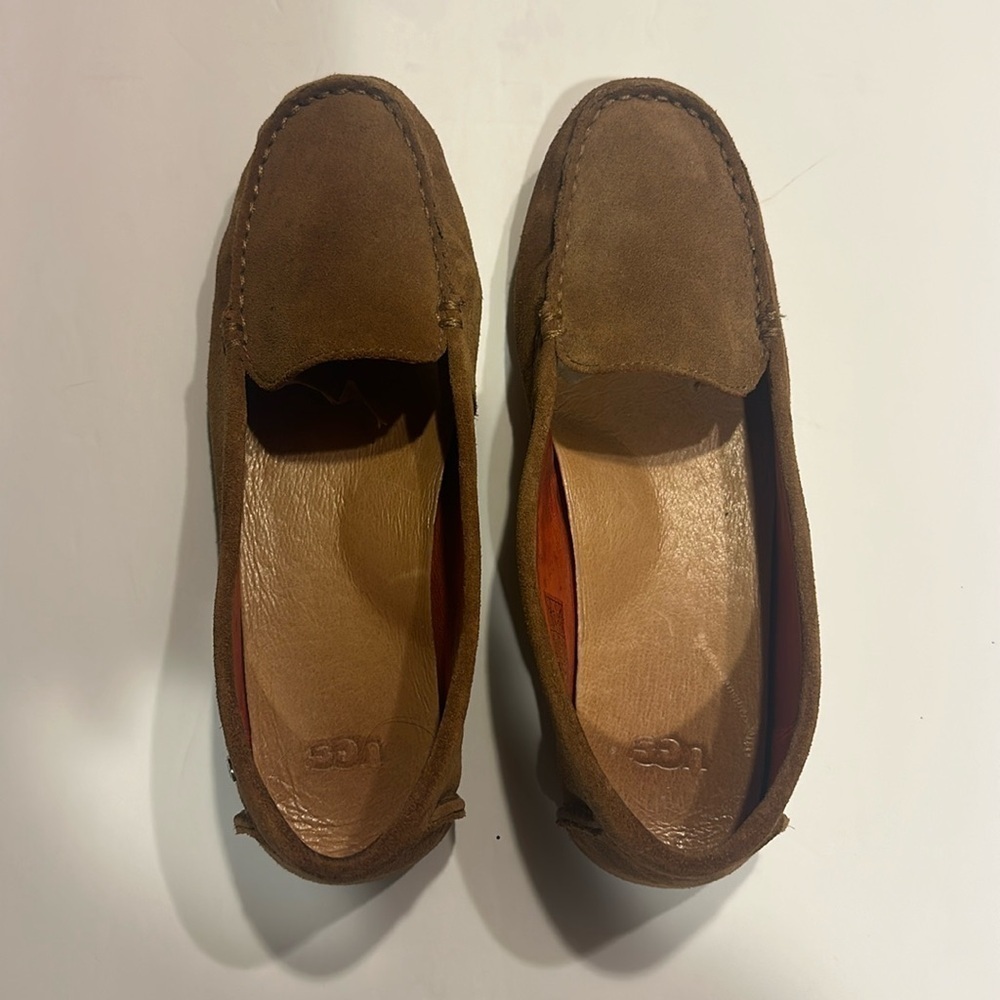 UGG Milana II chestnut suede loafer flats drivers w grippy comfortable bottoms